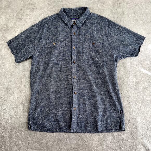 Patagonia Organic Cotton Button Up Men's L Casual Lightweight Sporty - Picture 1 of 9